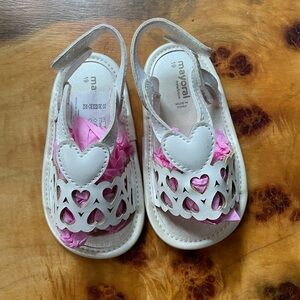 Mayoral White Heart Pre Walker Sandals-Infant